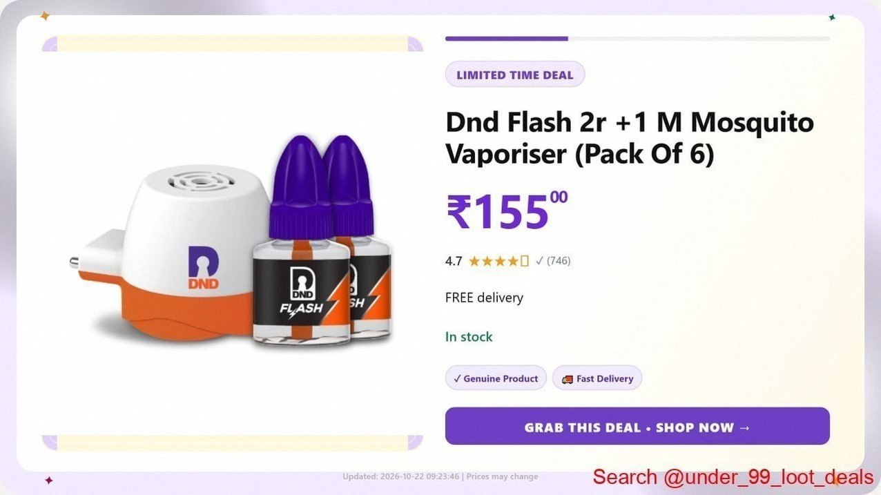 Flash 2R +1 M Mosquito Vaporiser @ ₹155