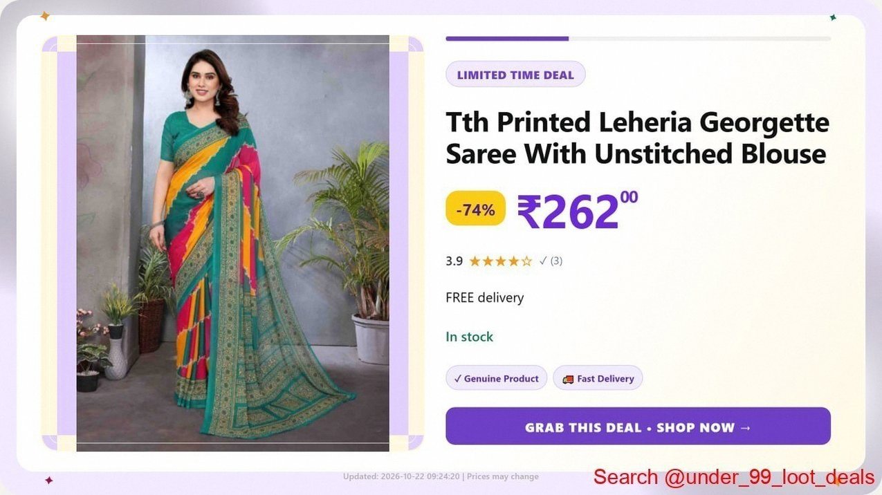 Leheria Georgette Saree With Unstitched Blouse @ ₹262