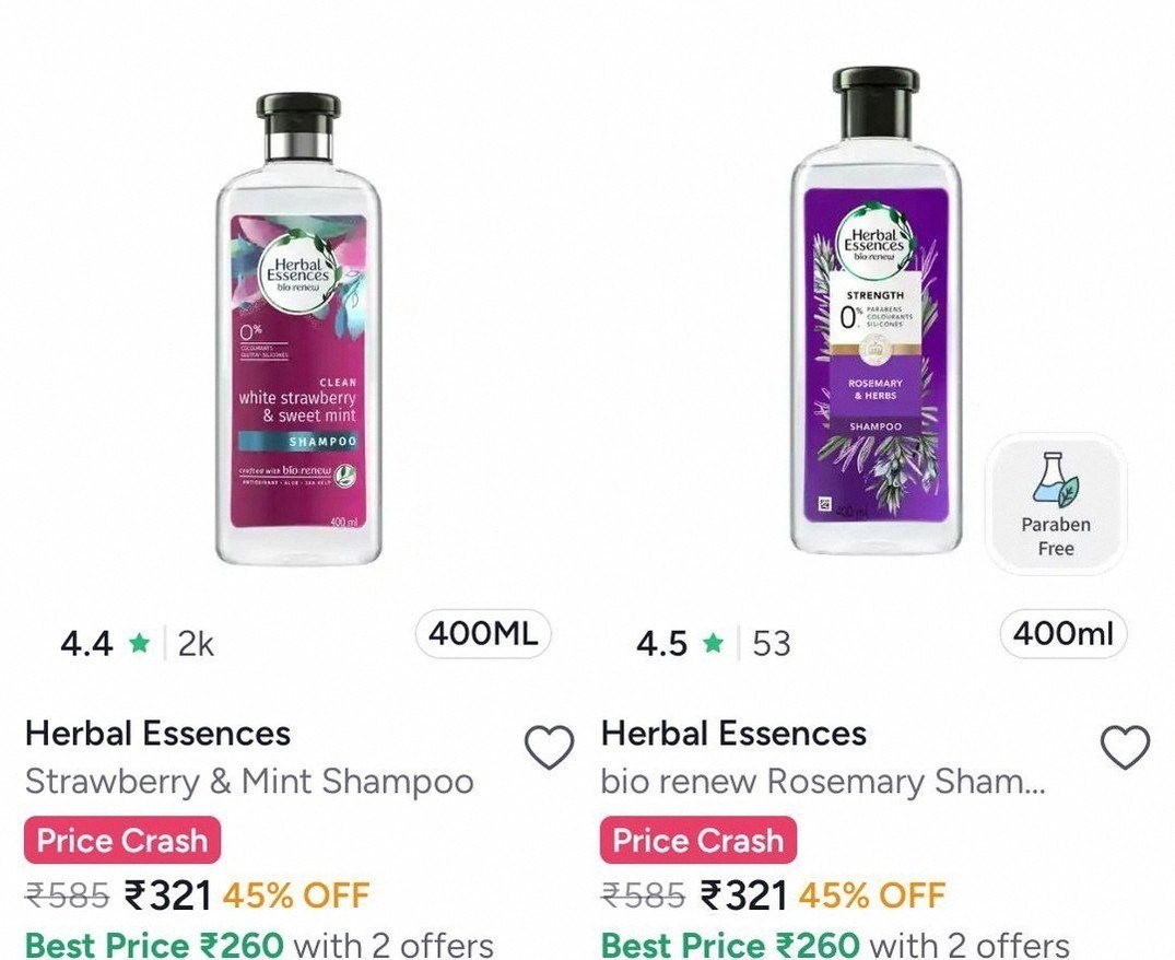 Myntra | Herbal Essences Shampoo & Conditioner @Min 30% Off