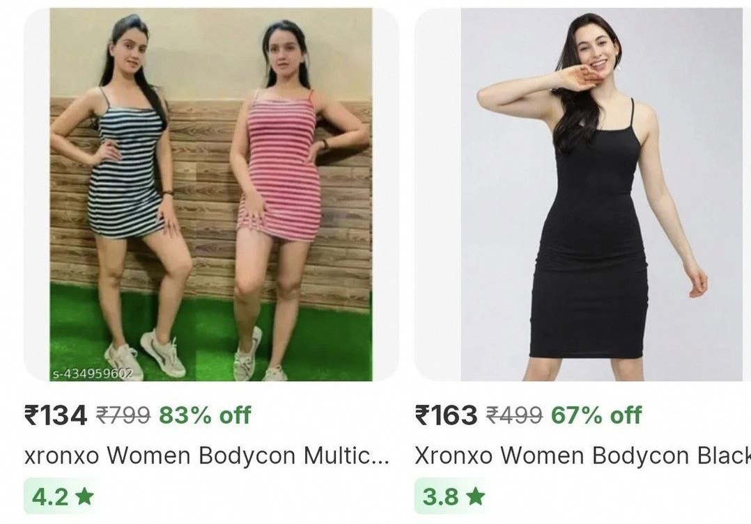 Women's Bodycon Dresses at ₹134