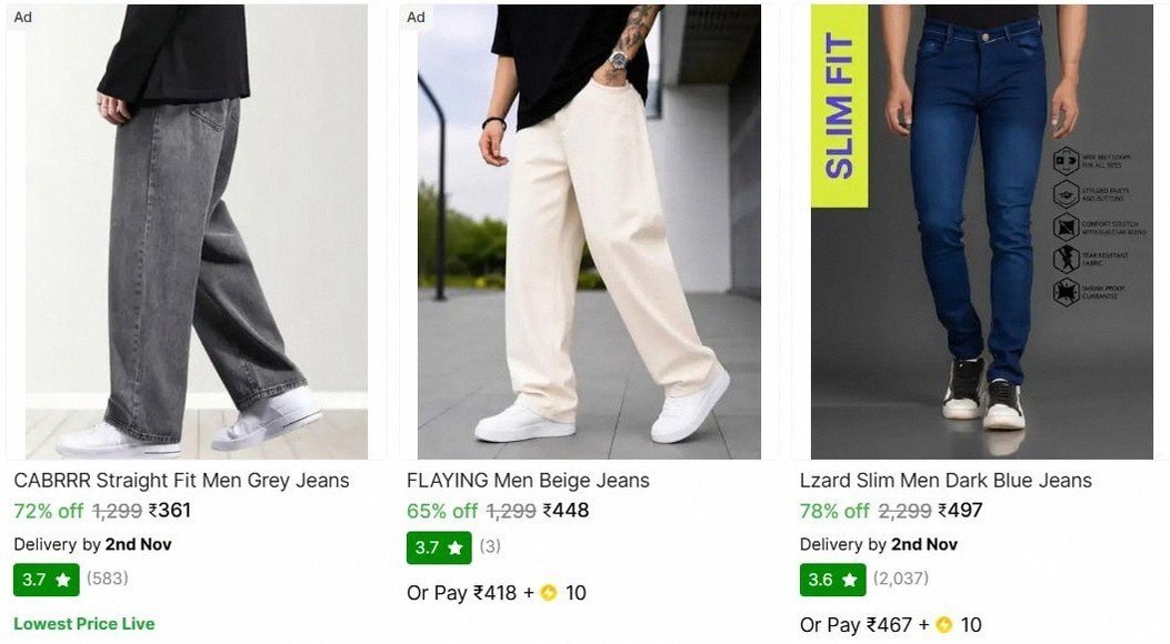 Men's Loose Fit Jeans From ₹317