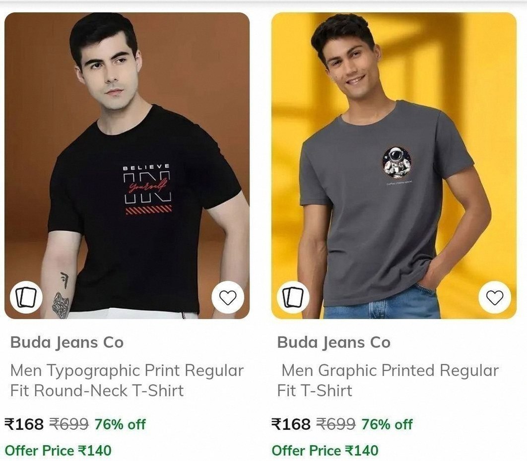 Ajio Loot : Upto 80% Off On Buda Jeans Co Clothing.