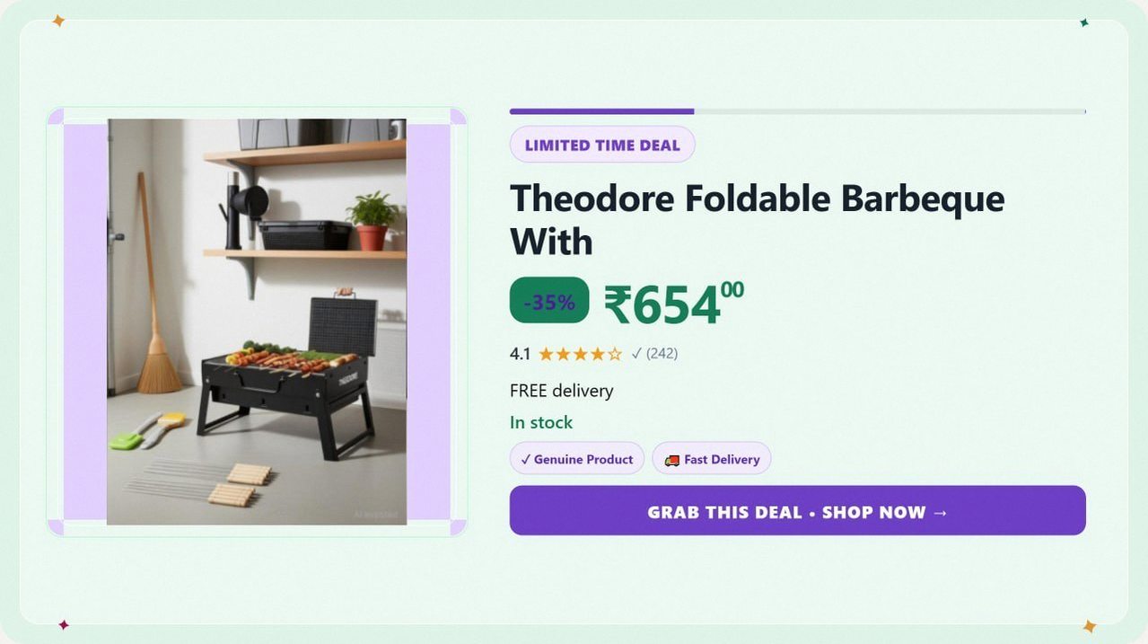 Theodore Foldable Barbeque @ ₹654