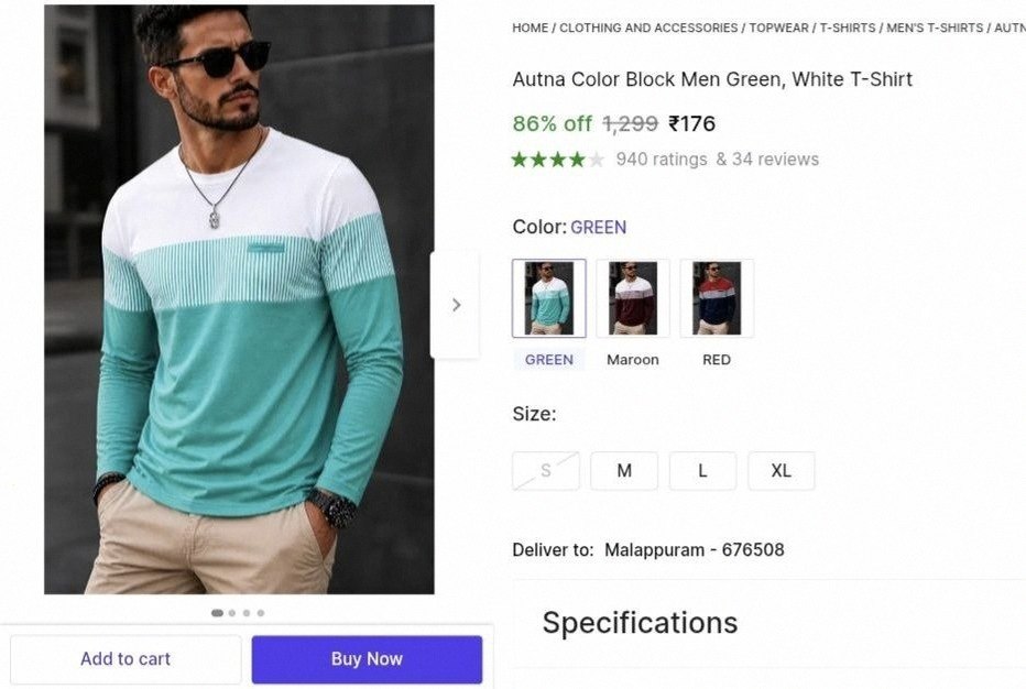 Grab : Men T-Shirt @ ₹176