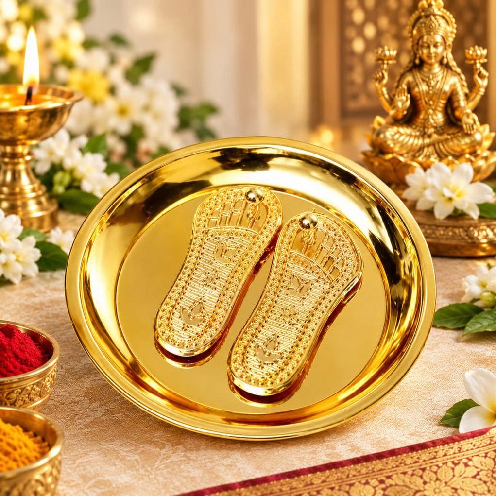 Hamaramall Lakshmi Charan Paduka – Gold Plated