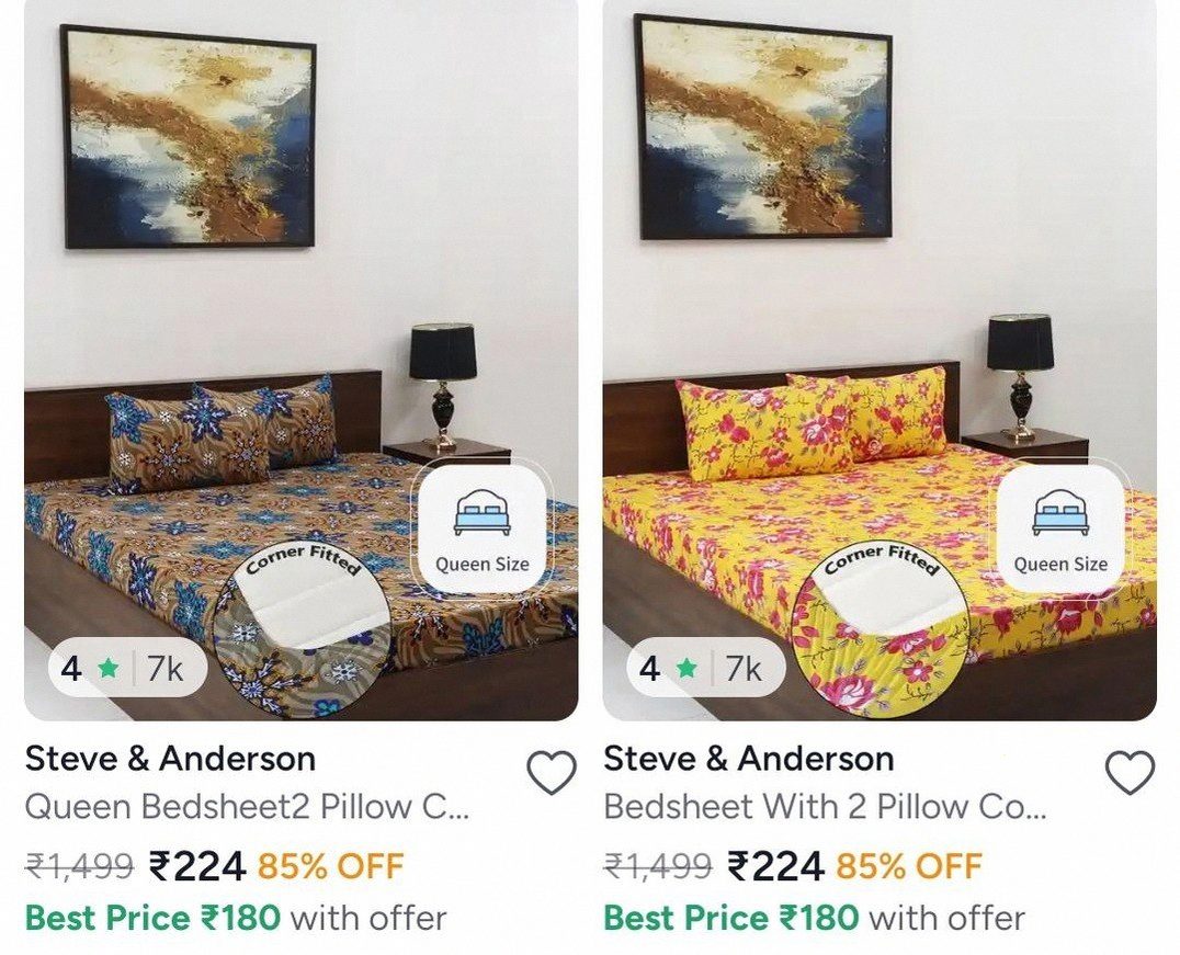 Myntra | Steve & Anderson fitted bedsheet. Flat 224