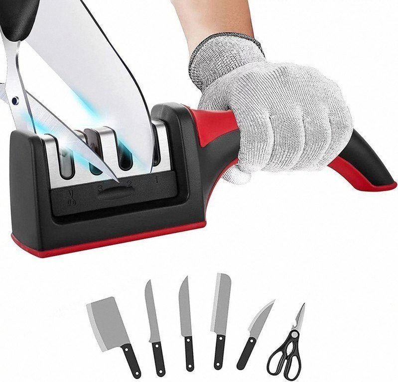 KOTLEY 3 Stage Kitchen Knife Sharpener Helps You Repair | Restore | Polish Your Knife | Knife Sharpening Steel(Stainless Steel)