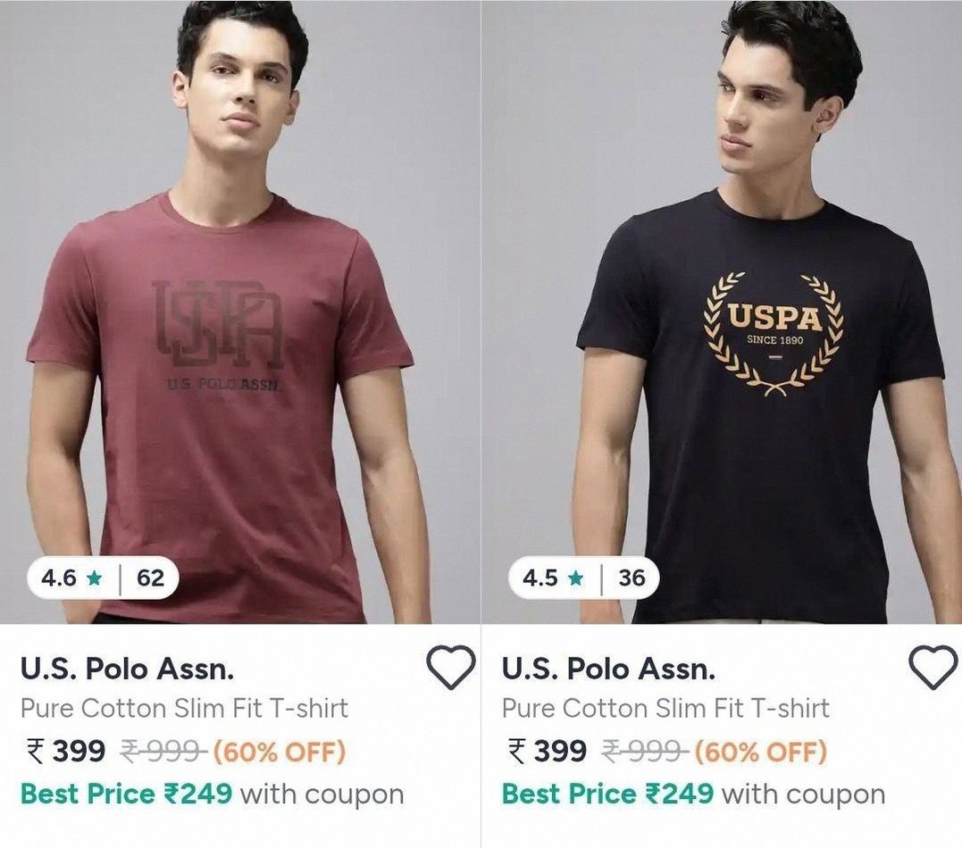 Myntra : Flat 60-65% Off On U.S. Polo Assn. Men's Clothing.