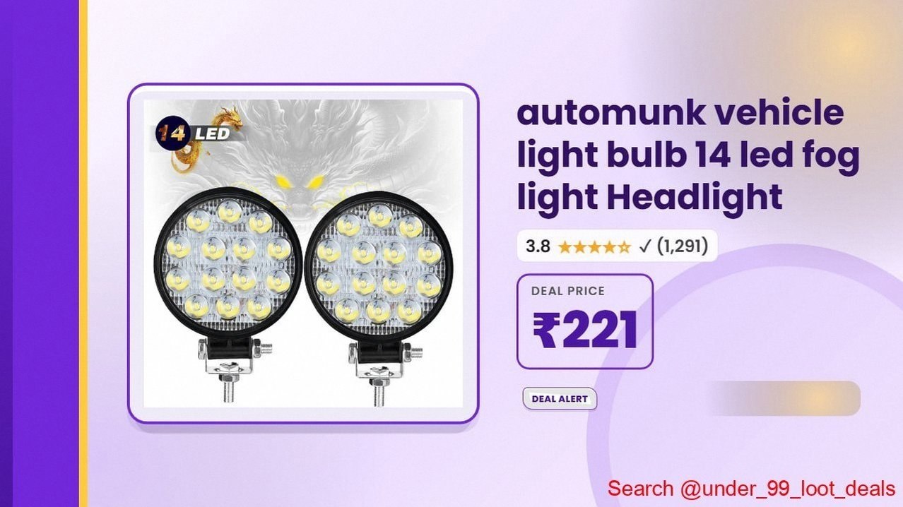 automunk Vehicle 14 Led Fog Light, Pack of 2) @ ₹221
